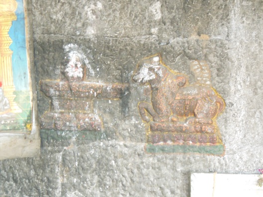 Shiva Lingam and Nandhi in stone wall. P.C. Jana sir!